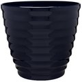 Southern Patio Planter, 14 in Dia, Round, Beehive Design, Resin, Navy HDR-064756